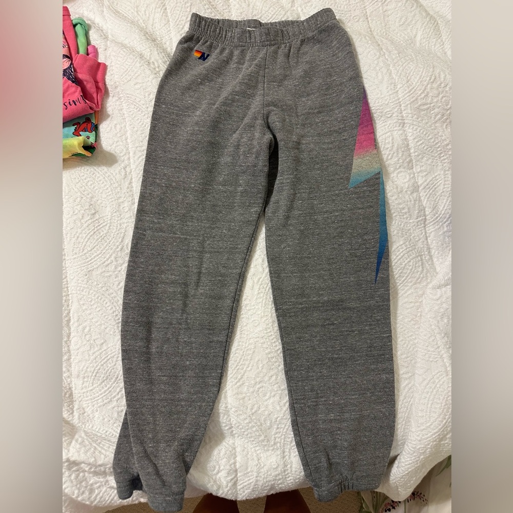 Aviator Nation Lightning Bolt Sweatpants, size 12